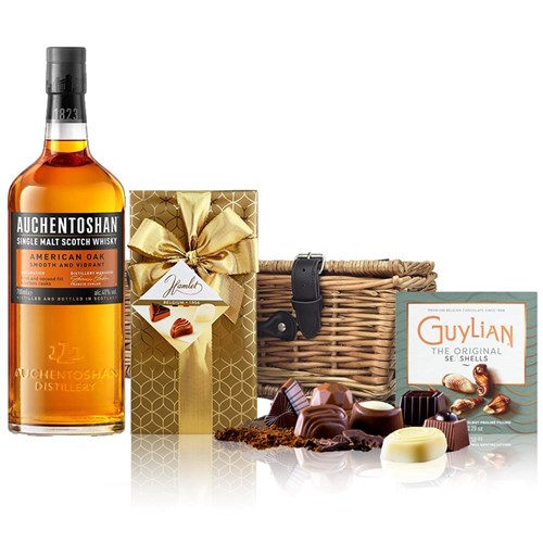 Auchentoshan American Oak Single Malt Whisky 70cl And Chocolates Hamper
